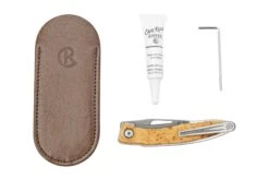 Chris Reeve Mnandi Box Elder Burl Inlay MNA-1008 Couteau De Gentleman -Magasin De Fournitures De Couteaux CRMNDEB 09 chrisreeve