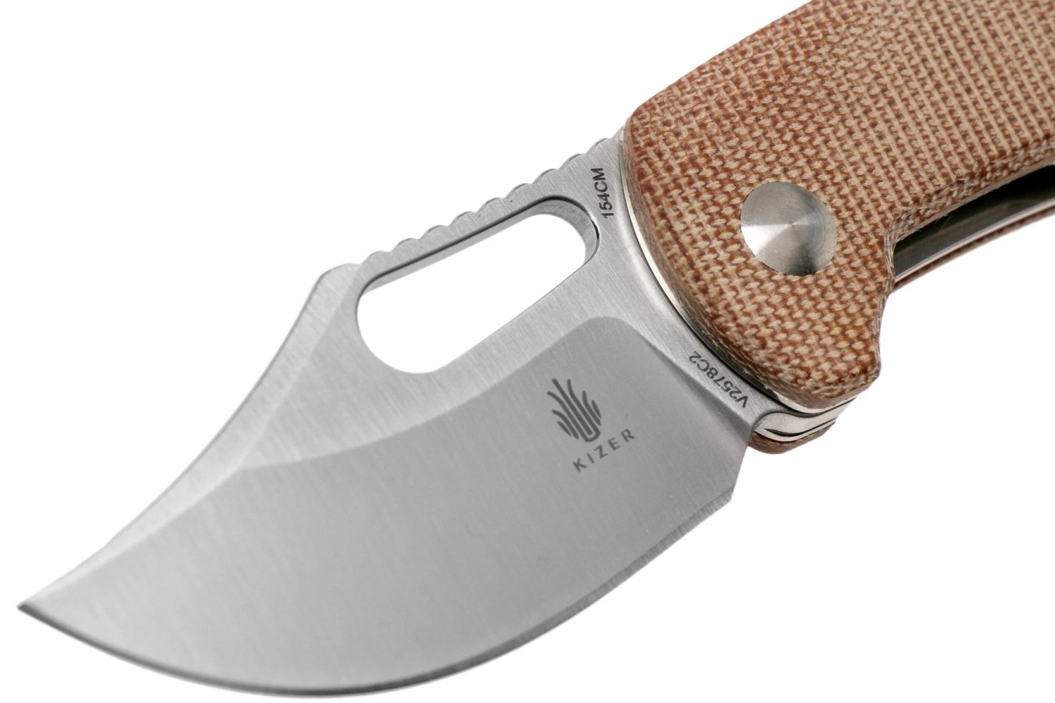 Kizer Urban Bowie V2578C2 154CM, Natural Micarta, Couteau De Poche, Dirk Pinkerton Design 5 Kizer Urban Bowie V2578C2 154CM, Natural Micarta, Couteau De Poche, Dirk Pinkerton Design – Image 3