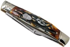Rough Ryder Stockman Cinnamon Stag RR2160 Damascus Slipjoint Couteau De Poche 9 Rough Ryder Stockman Cinnamon Stag RR2160 Damascus Slipjoint Couteau De Poche -Magasin De Fournitures De Couteaux RY2160 04 rough ryder